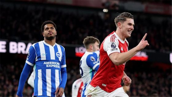 في الكورة : فيديو | آرسنال يفوز على برايتون ويتصدر ترتيب الدوري الإنجليزي