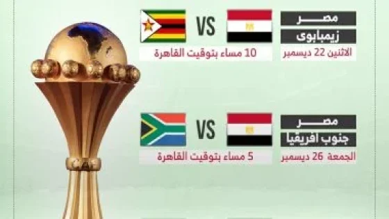 في الكورة : موعد بداية كأس أمم أفريقيا ومواعيد مباريات منتخب مصر.. إنفوجراف
