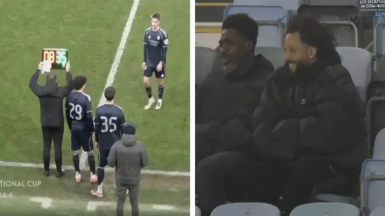 في الكورة : صور: مارسيلو يشاهدة نجله يشارك لأول مرة مع ريال مدريد أمام السيتي