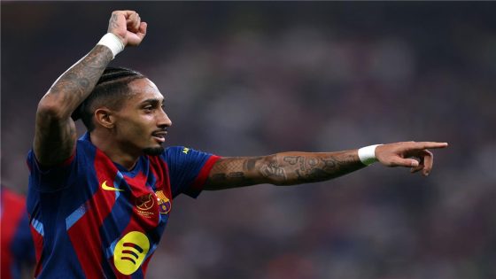 في الكورة : رافينها يسجل هدف برشلونة الرابع أمام أتلتيك بلباو في السوبر الإسباني